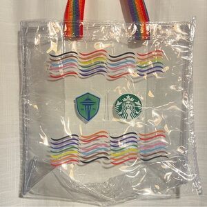 Starbucks Pride Tote Bag Seattle Clear Rainbow Rare Bag Collab Travel Work